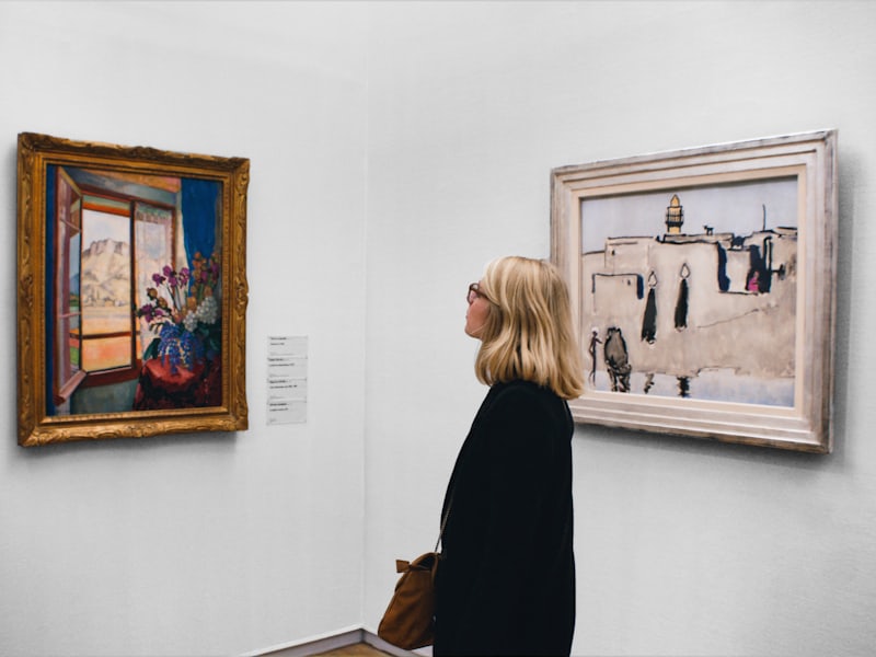 A family looking at a museum exhibit together